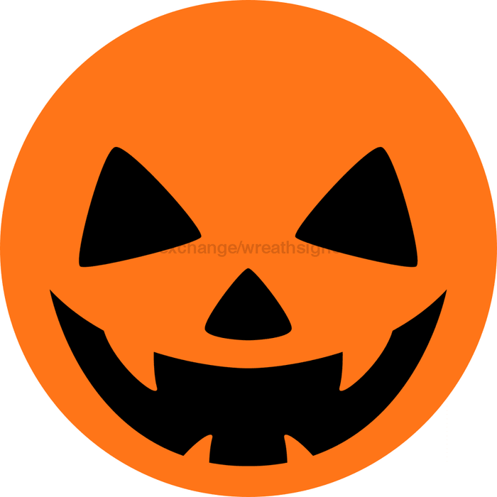Wreath Sign Pumpkin Face Decoe-2359 For Round 18 Wood