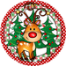 Wreath Sign, Reindeer Sign, Christmas Sign, 10" Round, Metal Sign, DECOE-722, DecoExchange, Sign For Wreath - DecoExchange