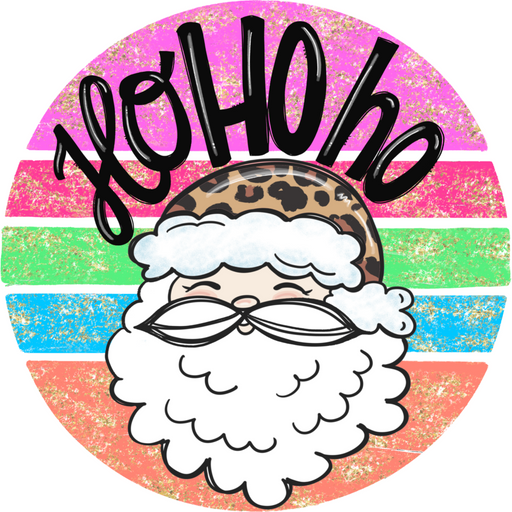 Wreath Sign, Santa Sign, Christmas Sign, 18" Wood Round  Sign DECOE-791, Sign For Wreath, DecoExchange