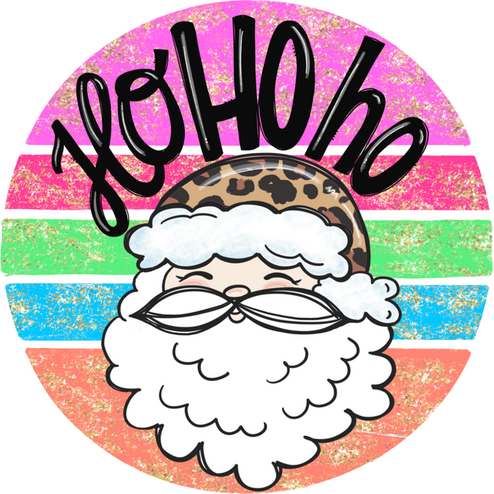 Wreath Sign, Santa Sign, Christmas Sign, 18" Wood Round  Sign DECOE-791, Sign For Wreath, DecoExchange