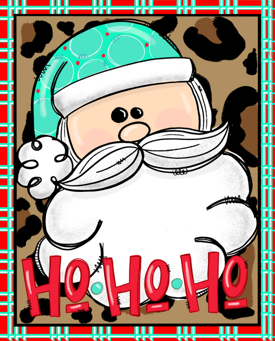 Wreath Sign, Santa Claus Christmas Sign, 8x10", Metal Sign DECOE-930, Sign For Wreath, DecoExchange - DecoExchange