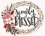 Wreath Sign, Simply Blessed Sign, 8"x10" Metal Sign, DECOE-985, Sign For Wreath, DecoExchange - DecoExchange