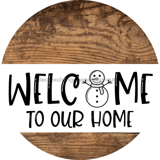 Wreath Sign Snowman Christmas Decoe-2349 For Round 10 Wood