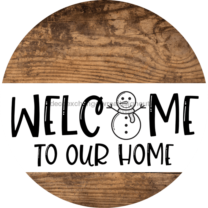Wreath Sign Snowman Christmas Decoe-2349 For Round 12 metal