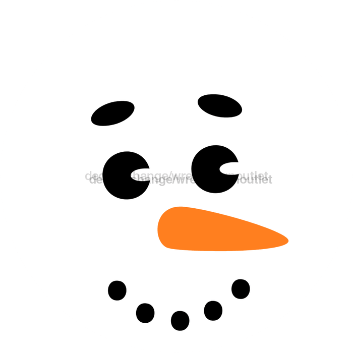 Wreath Sign Snowman Face Decoe-2354 For Round 18 Wood