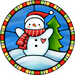 Wreath Sign, Snowman Sign, Winter Sign, Stained Glass, DECOE-1107, Sign For Wreath, DecoExchange - DecoExchange®
