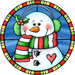Wreath Sign, Snowman Sign, Winter Sign, Stained Glass, DECOE-1118, Sign For Wreath, DecoExchange - DecoExchange®