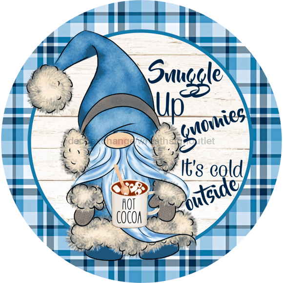 Wreath Sign, Snugle Up Gnomies, Gnome Christmas Sign, 10