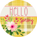 Wreath Sign, Spring Sign, Hello Spring, 12" Round Metal Sign DECOE-401, Sign For Wreath, DecoExchange - DecoExchange
