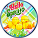 Wreath Sign, Spring Sign, Hello Spring Chicks, 10" Round Metal Sign DECOE-392, Sign For Wreath, DecoExchange - DecoExchange