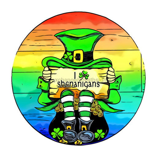 Wreath Sign, St Patricks Day Sign, 10" Round Metal Sign DECOE-287, Sign For Wreath, DecoExchange - DecoExchange