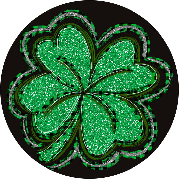 Wreath Sign, St Patricks Day Sign, Four Leaf Clover, 10" Round Metal Sign DECOE-237, Sign For Wreath, DecoExchange - DecoExchange