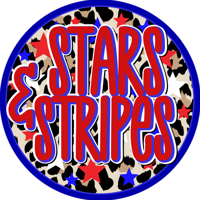 Wreath Sign, Stars and Stripes Sign, Round Patriotic Sign, DECOE-543, Sign For Wreath, DecoExchange - DecoExchange