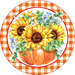 Wreath Sign, Sunflower Sign, Pumpkin Sign, 12" Round, Metal Sign, DECOE-114, DecoExchange, Sign For Wreath - DecoExchange