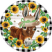 Wreath Sign, Sunflowers Sign, Farm Sign, Donkey Sign, Welcome Sign, Round Sign, DECOE-513, Sign For Wreath, DecoExchange - DecoExchange