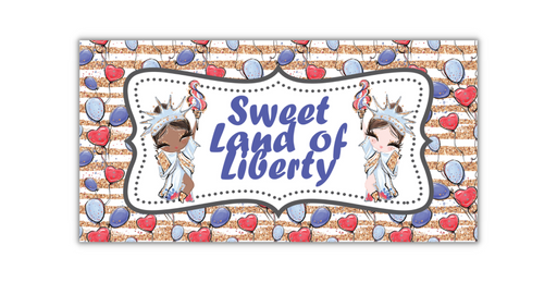 Wreath Sign, Sweet Liberty Patriotic Sign, 6x12" Metal Sign, DECOE-608, DecoExchange, Sign For Wreath - DecoExchange