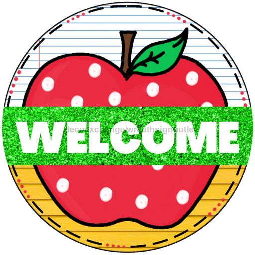Wreath Sign, Teacher Sign, Welcome Sign, DECOE-1071, Sign For Wreath, DecoExchange - DecoExchange®
