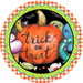 Wreath Sign, Trick or Treat Sign, Halloween Sign, DECOE-2100, Sign For Wreath, Round Sign, DecoExchange - DecoExchange®