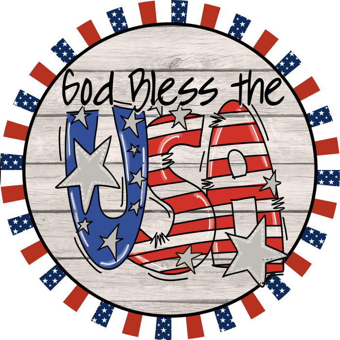 Wreath Sign, USA Sign, Patriotic Sign, DECOE-1016, Sign For Wreath, DecoExchange - DecoExchange®