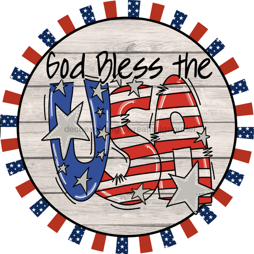 Wreath Sign, USA Sign, Patriotic Sign, DECOE-1016, Sign For Wreath, DecoExchange - DecoExchange®