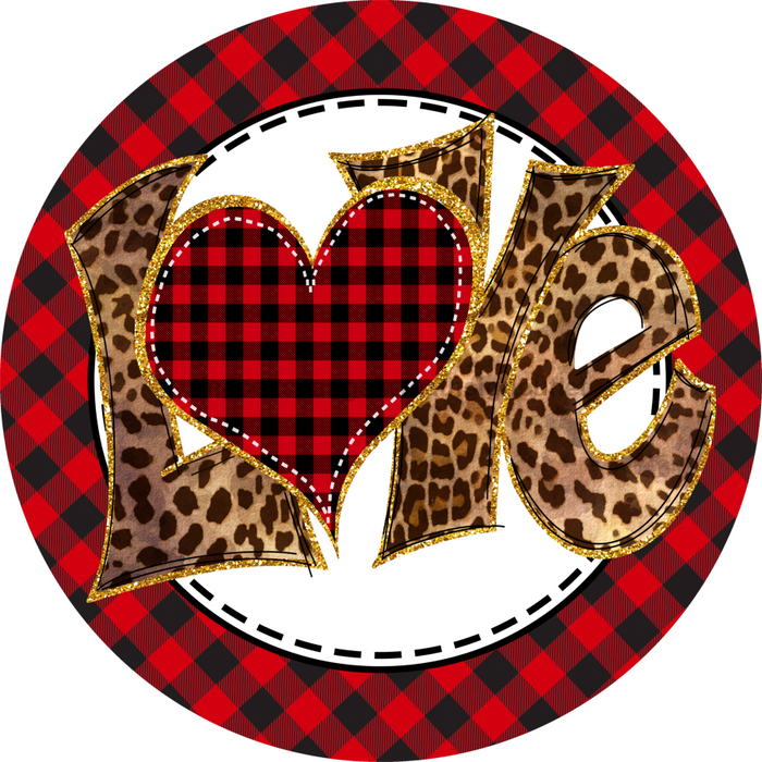 Wreath Sign, Valentine Sign, Valentine Hearts, 10" Round Metal Sign DECOE-427, Sign For Wreath, DecoExchange - DecoExchange