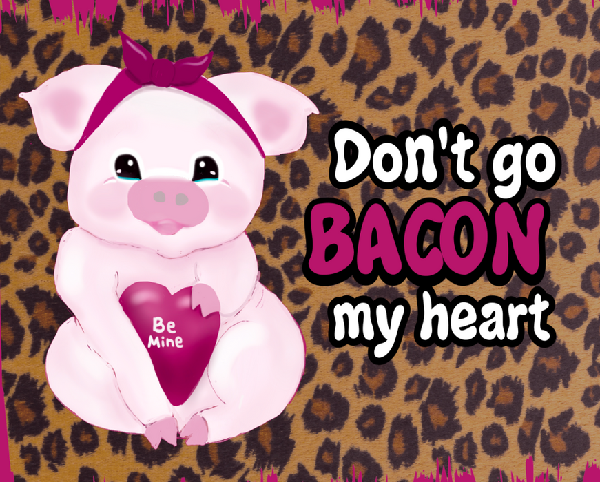 Wreath Sign, Valentine Sign, Pig Sign, leopard, 8x10"Metal Sign DECOE-382, Sign For Wreath, DecoExchange - DecoExchange