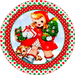 Wreath Sign, Vintage Christmas Sign, Christmas Girl, 12" Round, Metal Sign, DECOE-752, DecoExchange, Sign For Wreath - DecoExchange