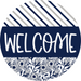 Wreath Sign Welcome Blue Floral Gift Decoe-2361 For Round Decoexchange