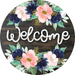 Wreath Sign, Welcome Sign, Floral Sign, 10" Round Metal Sign DECOE-807, Sign For Wreath, DecoExchange - DecoExchange