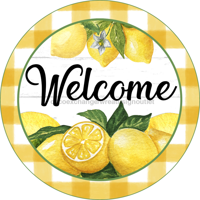 Wreath Sign, Welcome Sign, Lemon Sign, DECOE-533, Sign For Wreath, DecoExchange - DecoExchange