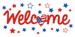 Wreath Sign, Welcome Patriotic Sign, 6x12" Metal Sign, DECOE-503, DecoExchange, Sign For Wreath - DecoExchange