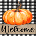 Wreath Sign, Welcome Pumpkin Sign, Fall Sign, 10"x10" Metal Sign DECOE-786, Sign For Wreath, DecoExchange - DecoExchange