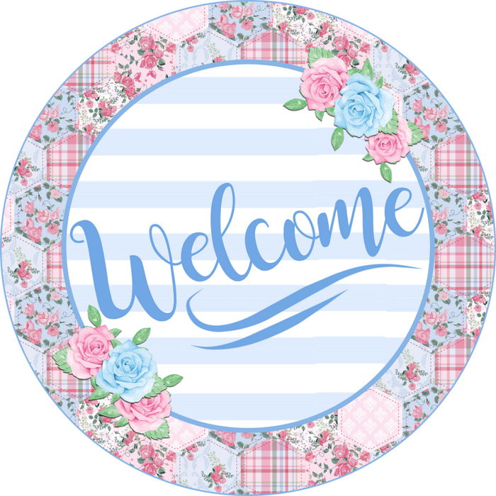 Wreath Sign, Welcome Sign, Spring Sign, DECOE-534, Sign For Wreath, DecoExchange - DecoExchange
