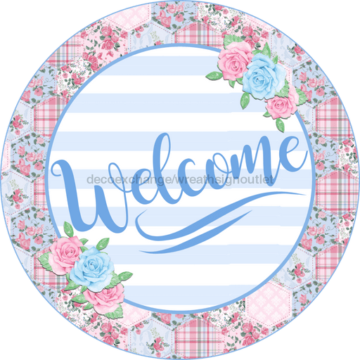 Wreath Sign, Welcome Sign, Spring Sign, DECOE-534, Sign For Wreath, DecoExchange - DecoExchange