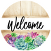 Wreath Sign, Welcome Sign, Succulent Sign, DECOE-1182, Sign For Wreath, Round Sign, DecoExchange - DecoExchange®