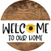 Wreath Sign Welcome Sunflower Decoe-2353 For Round 12 metal