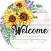 Wreath Sign, Welcome Sign, Sunflower Sign, DECOE-536, Sign For Wreath, DecoExchange - DecoExchange