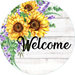 Wreath Sign, Welcome Sign, Sunflower Sign, DECOE-536, Sign For Wreath, DecoExchange - DecoExchange