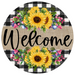 Wreath Sign, Welcome Sunflower Sign, Everyday Sign, DECOE-1070, Sign For Wreath, DecoExchange - DecoExchange®