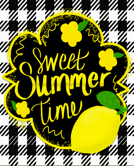 Wreath Sign, Welcome Sign, Sweet Summer Sign, Lemon Sign, 8x10" Metal Sign DECOE-373, Sign For Wreath, DecoExchange - DecoExchange