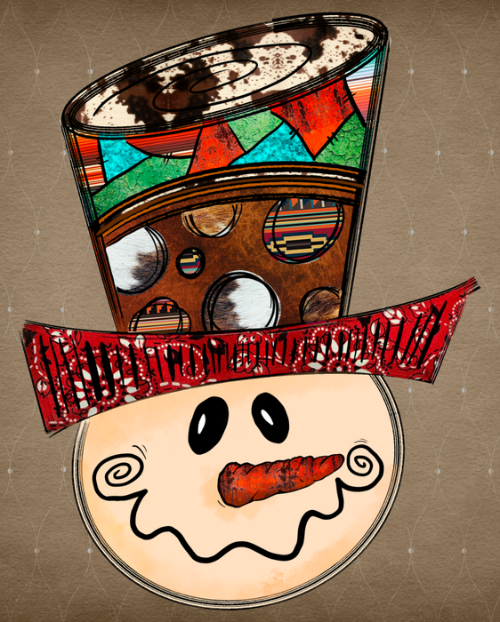 Wreath Sign, Western Christmas, Snowman, Christmas Sign, 8"x10" Metal Sign, DECOE-963, Sign For Wreath, DecoExchange - DecoExchange