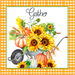 Wreath Sign, Yellow Sunflower Fall Sign, Fall Sign, 10"x10" Metal Sign DECOE-725, Sign For Wreath, DecoExchange - DecoExchange