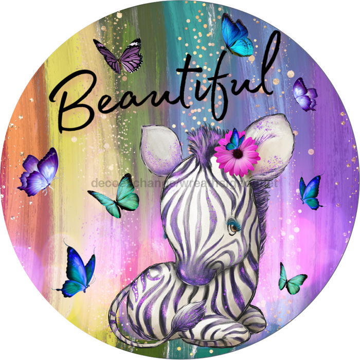 Wreath Sign, Zebra Sign, Little Girls Sign, DECOE-539, Sign For Wreath, DecoExchange - DecoExchange