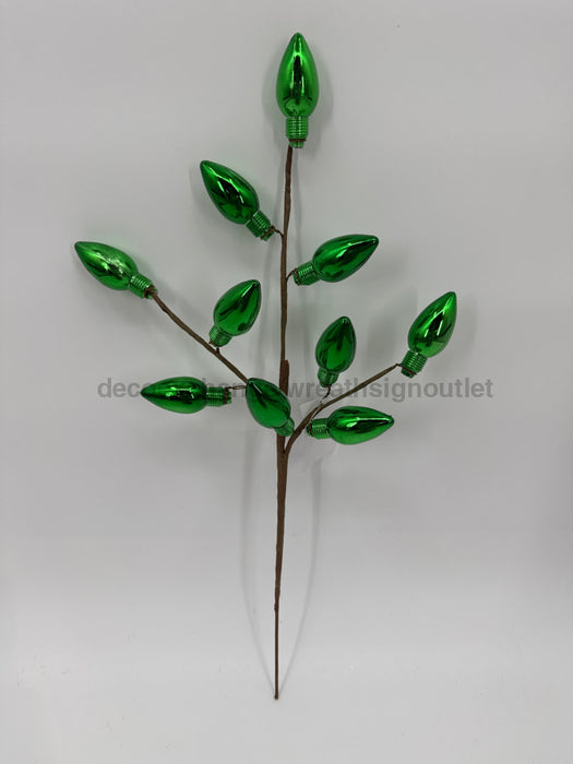 Xmas Lightbulb Spray Green 68664 Greenery