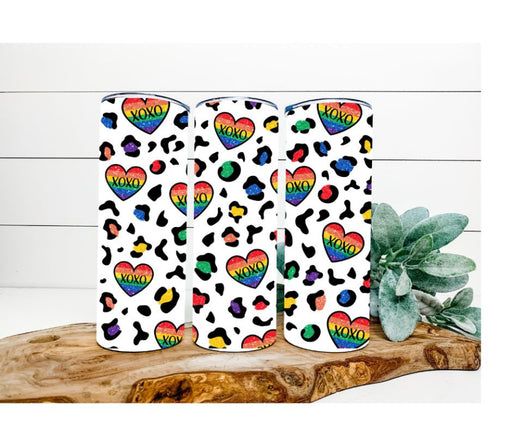 XOXO Tumbler, Rainbow/Pride Tumbler 20 oz Skinny Tumbler DECOETUMBLER-278 - DecoExchange®