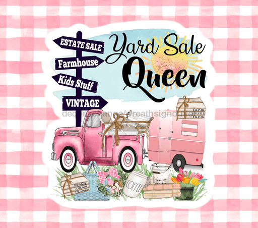 Yard Sale Queen Tumbler, Pink Gingham Tumbler 20 oz Skinny Tumbler DECOETUMBLER-232 - DecoExchange®