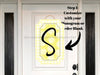 Yelow Last Name Initial Sign Welcome Custom Decoe-W-189-Dh For Wreath Round 22 Wood Cutout Door