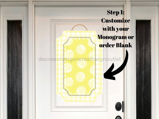 Yelow Last Name Initial Sign Welcome Custom Decoe-W-189-Dh For Wreath Round 22 Wood Cutout Door