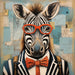 Zebra With Glasses Sign Funny Animal Wall Art Dco-01134 For Wreath 10X10 Metal