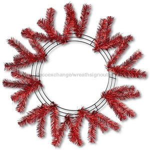 15"Wire, 25"Oad Work Wreath X18 Ties, Metallic Red XX749524 - DecoExchange